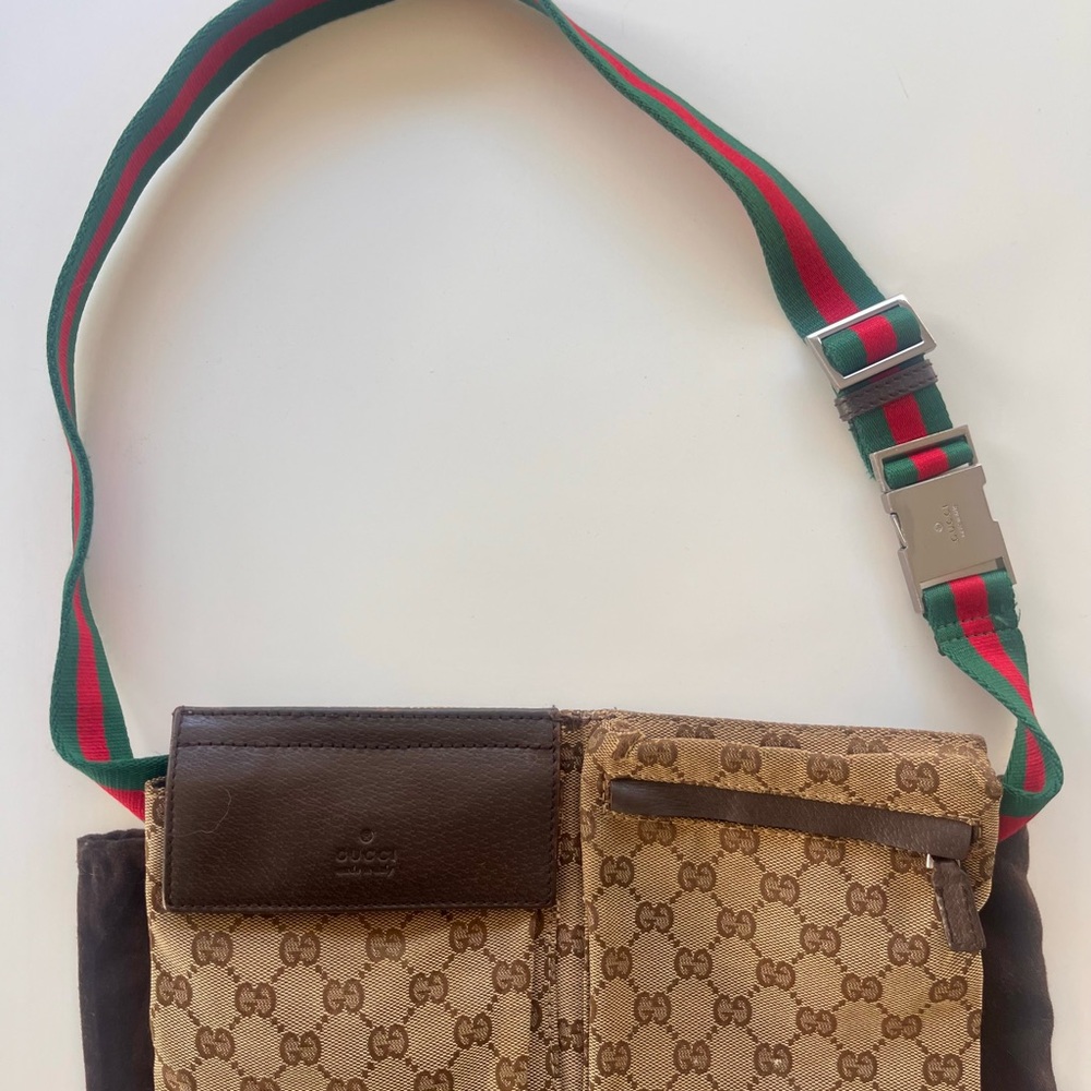 Gucci Sherry Line Crossbody waist Bag with Signature GG Monogram
